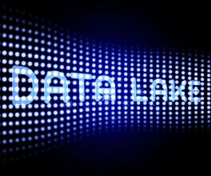 Data Lake Digital Datacenter Cloud 3d Illustration Stock Illustration