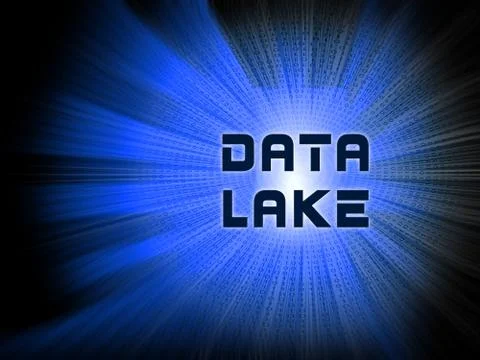 Data Lake Digital Datacenter Cloud 2d Illustration Stock Illustration