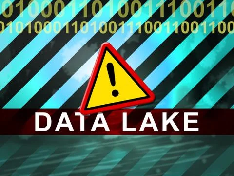 Data Lake Digital Datacenter Cloud 2d Illustration Stock Illustration