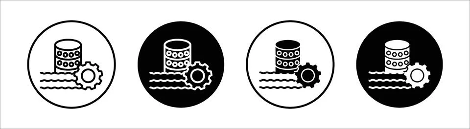 Data lake flat line icon set. Data lake Thin line illustration vector Illustrazione stock