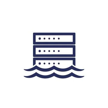 Data lake icon on white Stock Illustration