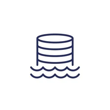 Data lake line icon, storing raw data Stock Illustration
