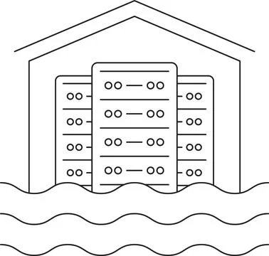 Data Lake or Data Warehouse icon. Vector pictogram with thin black lines イラスト素材