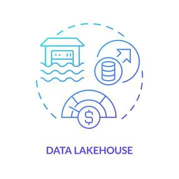 Data lakehouse blue gradient concept icon Illustrazione stock
