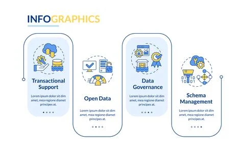Data lakehouse blue rectangle infographic template Stock Illustration