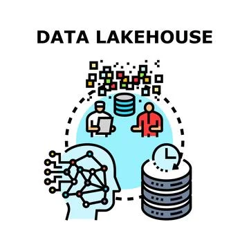 Data lakehouse concept for modern analytics architecture Stock Illustration