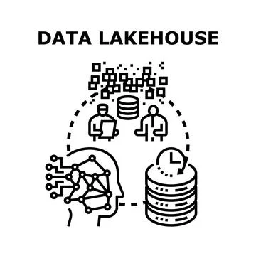 Data lakehouse concept for modern analytics architecture Stock Illustration