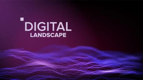 Data Landscape Vector. Energy Space. Topography Code. Array Design. Data Stockillustratie