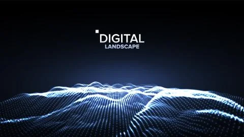 Data Landscape Vector. Energy Space. Topography Code. Array Design. Data 스톡 일러스트
