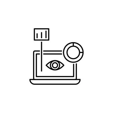 Data, laptop, chart icon. Element of technological data icon for mobile concept Illustrazione stock