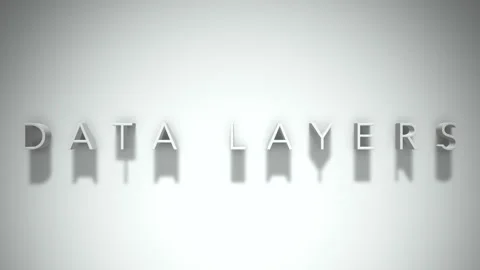 Data Layers 3D title animation with shadows on a white background Stock Footage 296521402