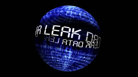 Data leak concept on rotating sphere Stock Footage 158819618