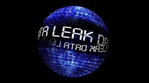 Data leak concept on rotating sphere Stock Illustration