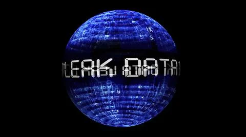 Data leak concept on rotating sphere 库存插图