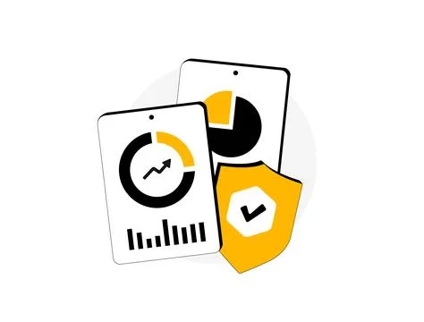 Data leak prevention and protection strategies to secure reports and stop cyber Stock Illustration