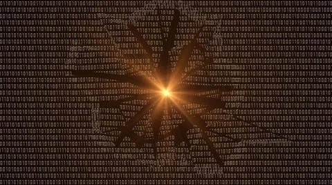 Data leak symbolic on destroyed binary code background - internet security Stock Illustration