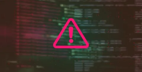 Data Leak Warning Vector Background with Red Cybersecurity Alert, Coding In.. Stock Illustration