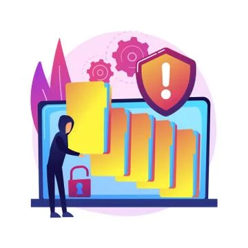 Data leakage abstract concept vector illustration. Illustrazione stock