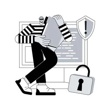 Data leakage abstract concept vector illustration. Illustrazione stock
