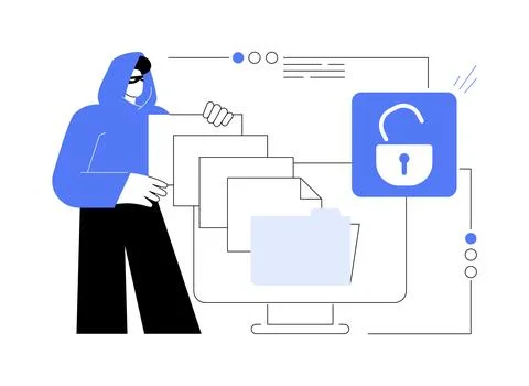 Data leakage abstract concept vector illustration. Stock Illustration