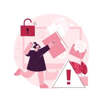 Data leakage abstract concept vector illustration. Stock Illustration