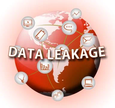Data Leakage Information Flow Loss 2d Illustration Stock Illustration