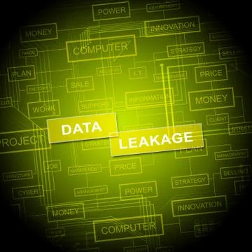 Data Leakage Information Flow Loss 2d Illustration Stock Illustration