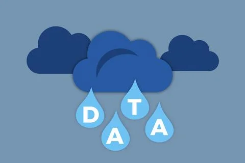 Data leakage from the internet storage - private data is raining from the clo 스톡 일러스트