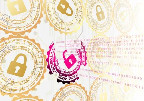 Data leak.Cyber attack concept. Stock Illustration