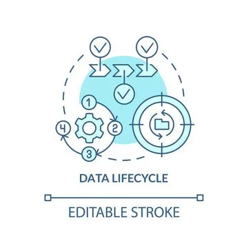 Data lifecycle turquoise concept icon Stock Illustration