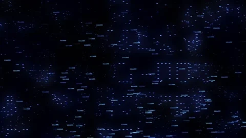 Data lights and scrambled data blue background Stock Footage 229158728