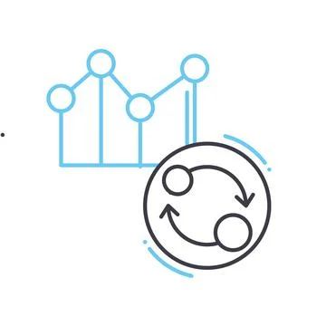 Data line icon, outline symbol, vector illustration, concept sign イラスト素材