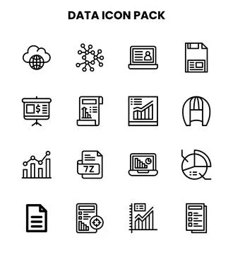 Data Line Scalable Icons Pack Stock Illustration