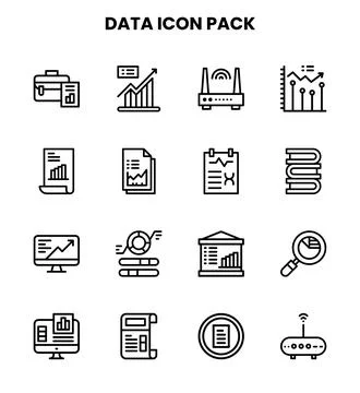 Data Line Scalable Icons Pack Stock Illustration