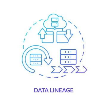 Data lineage blue gradient concept icon Stock Illustration