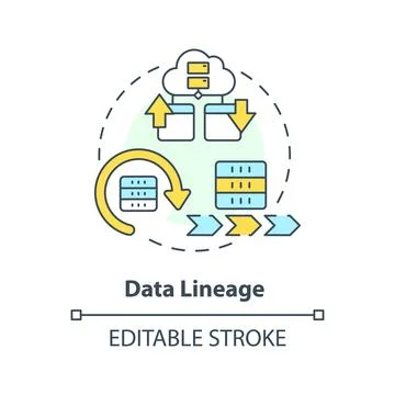 Data lineage concept icon Stock Illustration