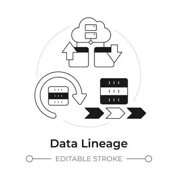 Data lineage modern flat line concept icon Stock Illustration