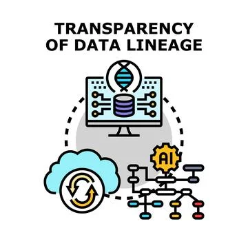 Data lineage transparency ensuring information flow tracking Stock Illustration