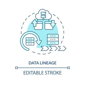 Data lineage turquoise concept icon Illustrazione stock