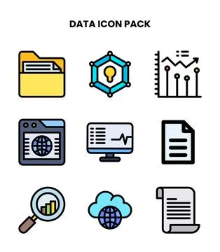 Data Lineal Color Graphics Icons Pack Ilustración de archivo