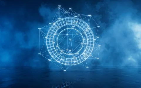 Data lines with mysterious background, 3d rendering. Illustrazione stock