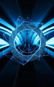 Data lines with mysterious background, 3d rendering. Illustrazione stock