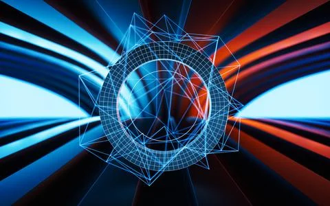 Data lines with mysterious background, 3d rendering. Illustrazione stock