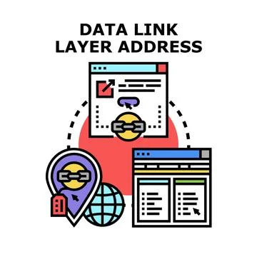 Data link layer addressing concept for network connectivity Stock Illustration