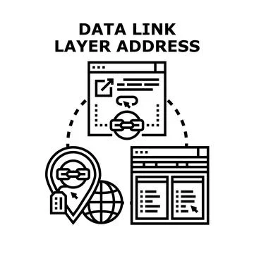 Data link layer addressing concept for network connectivity イラスト素材