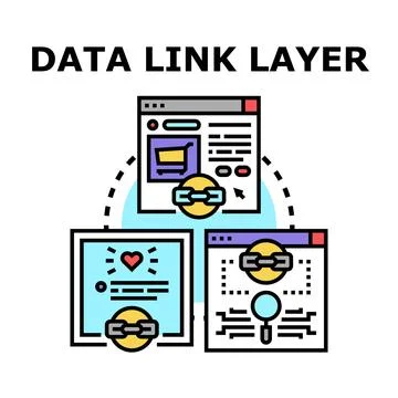 Data link layer conceptual connection across platforms Stock Illustration