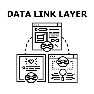 Data link layer conceptual connection across platforms Stock Illustration