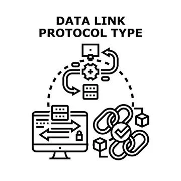 Data link protocol type connecting digital networks Stock Illustration