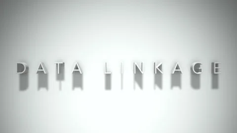 Data linkage 3D title animation with shadows on a white background Stock Footage 297855621