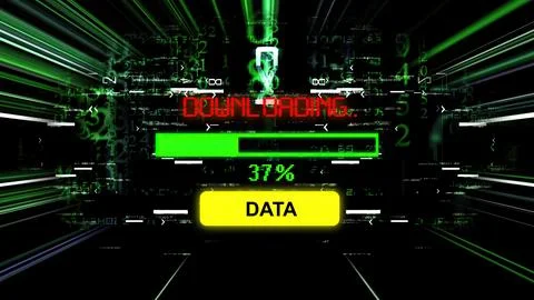 Data loading  progress bar on the screen Stock Photos